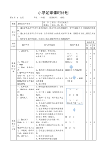 校园足球小学水平一完整教案