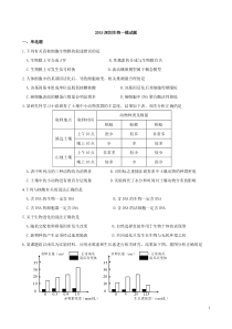 2015深圳一模生物试卷及答案