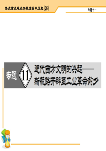 专题11 近代西方文明的兴起――新航路开辟至工业革命前夕