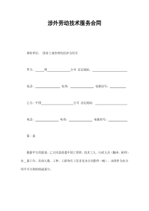 涉外劳动技术服务合同（DOC11页）