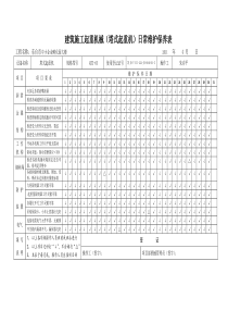 建筑施工起重机械日常维护保养表