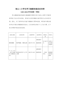 琼山二小学生学习健康技能活动安排