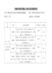 宜城市政府采购定点协议供应商报价表