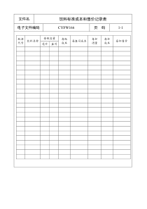 饮料标准成本和售价记录表