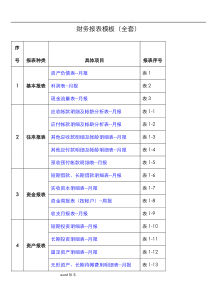 财务报表模板(全套)