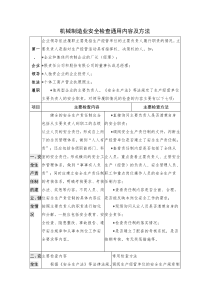 机械制造业安全检查通用内容及方法要点