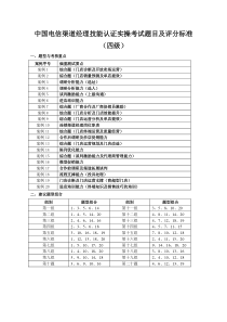 中国电信渠道经理技能认证(四级)实操考试题目及评分标准