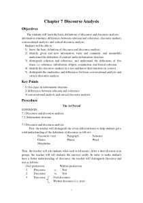 Chapter 7 Discourse analysis - Teaching Plan