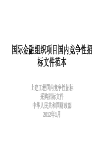 国际金融组织项目国内竞争性招标文件范本works