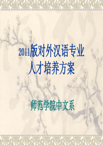 2012版对外汉语人才培养方案