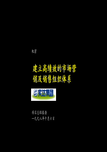 销售-建立高绩效的市场营销及销售组织体系