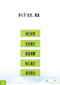 广东省开2016年初中英语中考复习之话题专题训练――第七节   饮食、健康(共26张ppt)(共26