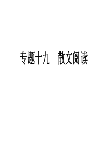 2011年中考语文复习专题19 散文阅读课件 人教新课标版