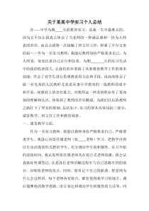 化学实习老师中学教育实习个人总结