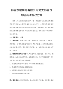 党支部晋位升级活动整改方案