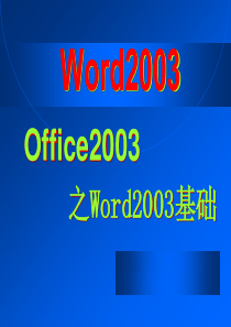 Word2003基础