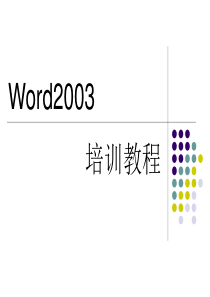 Word2003教程学习解析