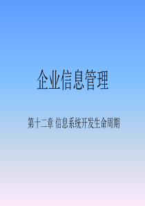 2017开放大学《企业信息管理 》第十二章-信息系统开发生命周期