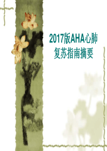 2017心肺复苏指南