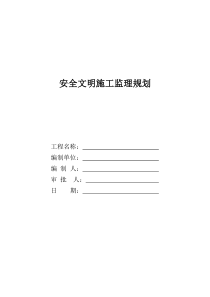 净水厂安全监理规划(完整版)