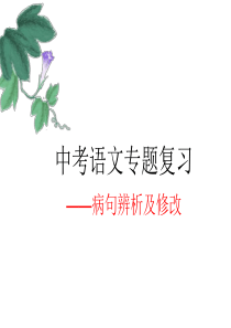 中考病句辨析与修改使用