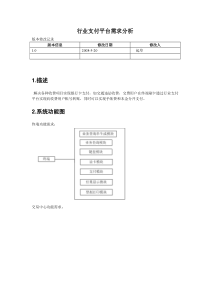 行业支付平台需求分析