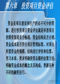 可行性研究与投资项目评估第6章