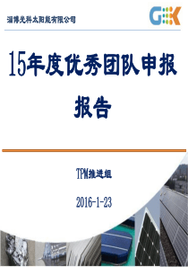 15年度优秀团队申报报告