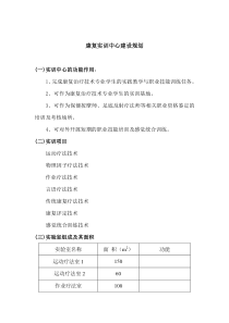 康复专业校内实训中心建设规划