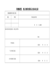 关键装置、重点部位联系点活动记录