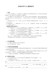 个人入股实业公司合同