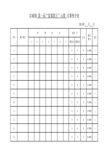 格式表 比赛统分表