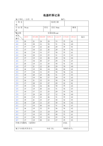 符合标准的 最全的地基钎探记录