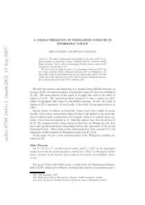 A characterization of Weingarten surfaces in hyper