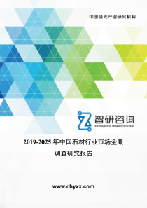 2019-2025年中国石材行业市场全景调查研究报告