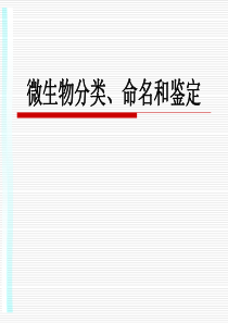 微生物分类、命名和鉴定