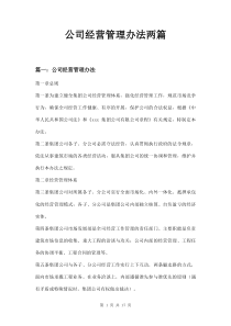 公司经营管理办法两篇