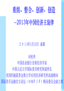 向松祚中国宏观经济展望--成都演讲提纲