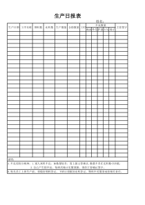 组装生产日报表