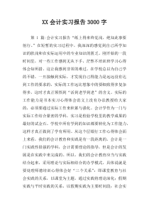 XX会计实习报告3000字