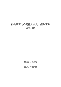 独山子石化公司重大火灾爆炸事故应急预案