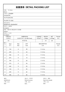 外贸中英文版装箱清单