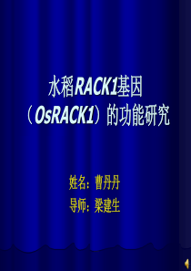 OsRACK1)的功能研究 - 扬州大学