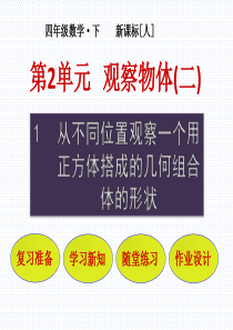 人教版小学数学四年级下册观察物体二-从不同位置观察一个用正方体搭成的几何组合体的形状--课件