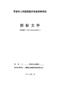 界首市人民医院医疗设备采购项目及综合汇编