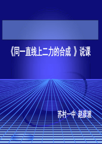 同一直线上二力合成