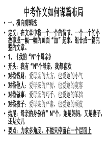 中考作文如何谋篇布局新