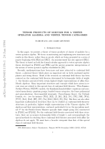 Tensor products of modules for a vertex operator a