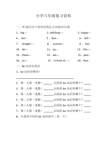 英语新路径小学六年级毕业考试复习资料