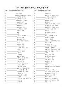 2014新人教版八年级上册英语单词测试版